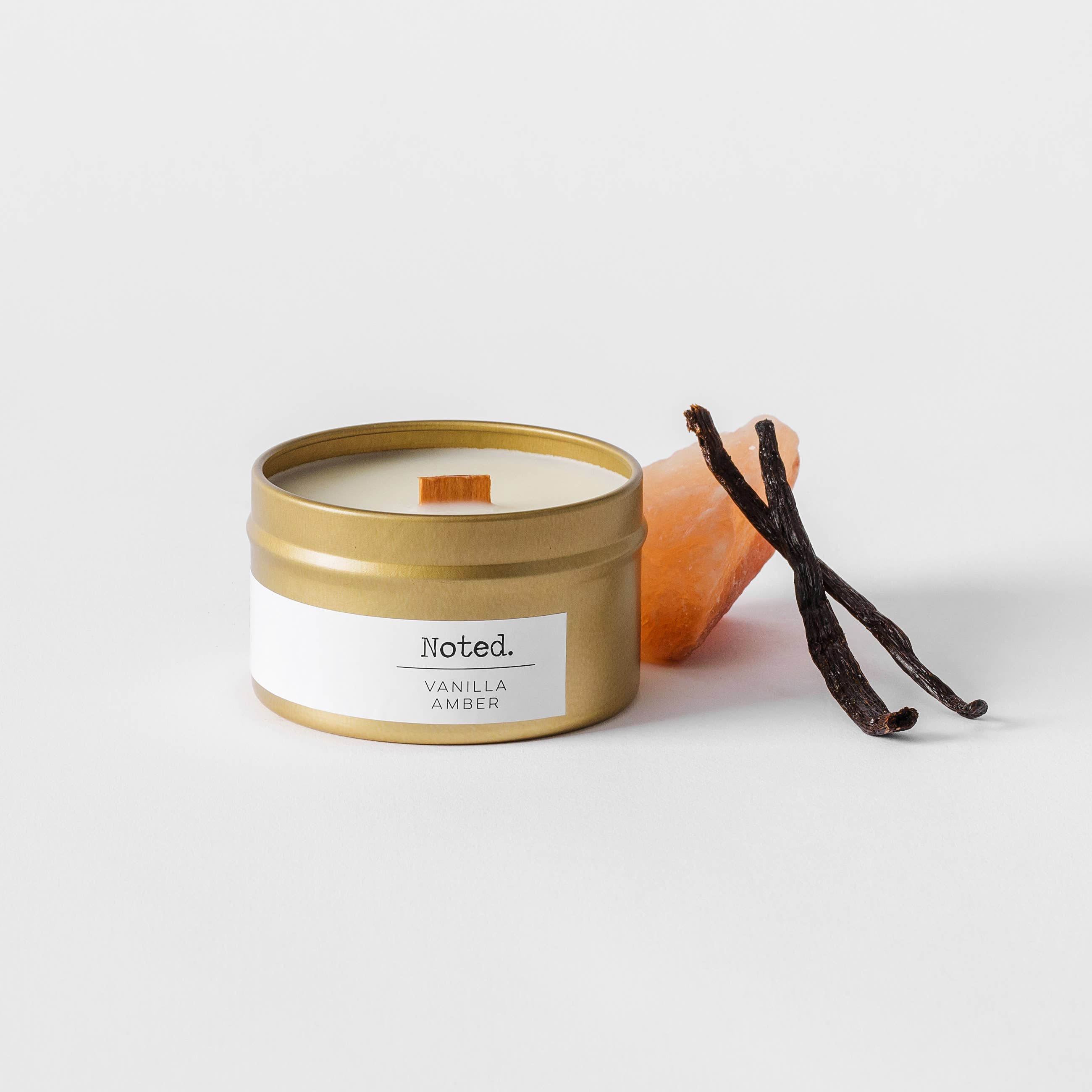 Noted Candles - Vanilla Amber - 6oz Gold Tin Candle