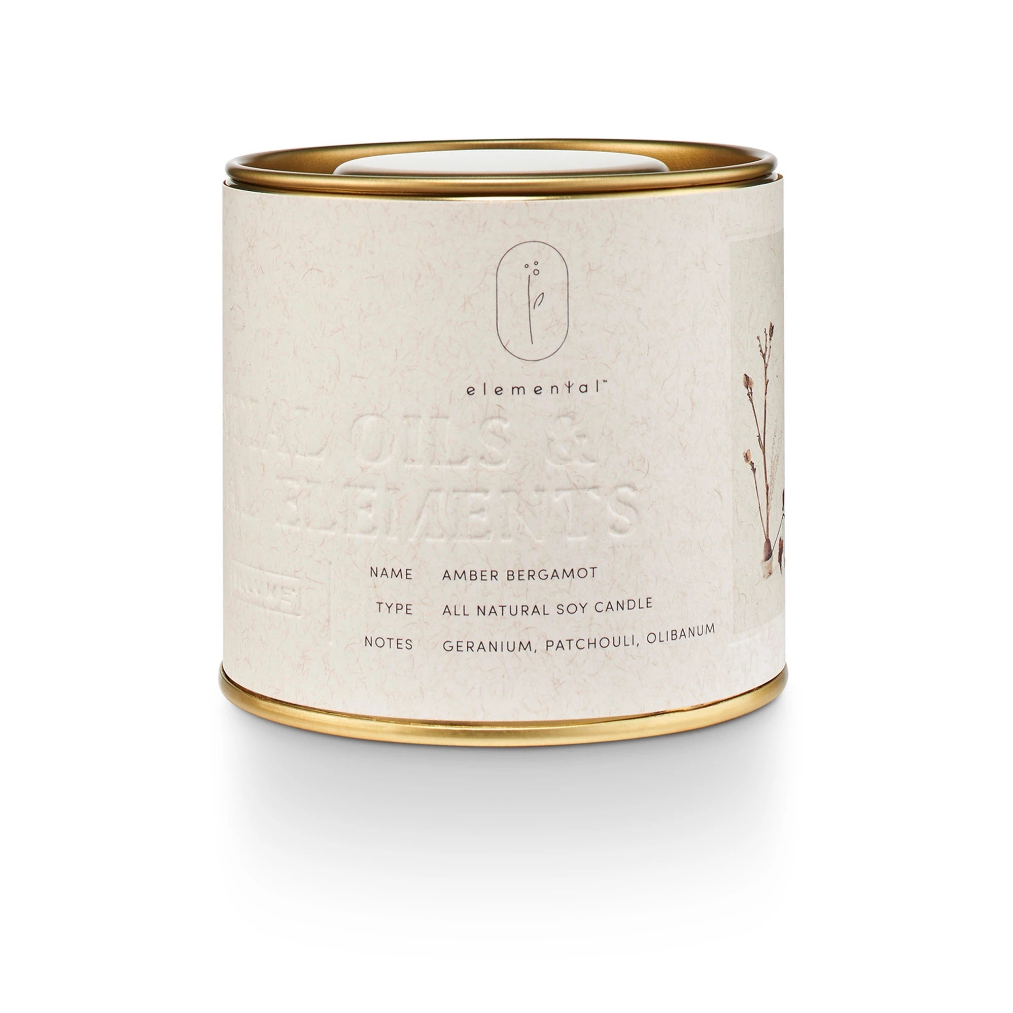 AMBER BERGAMOT TIN CANDLE