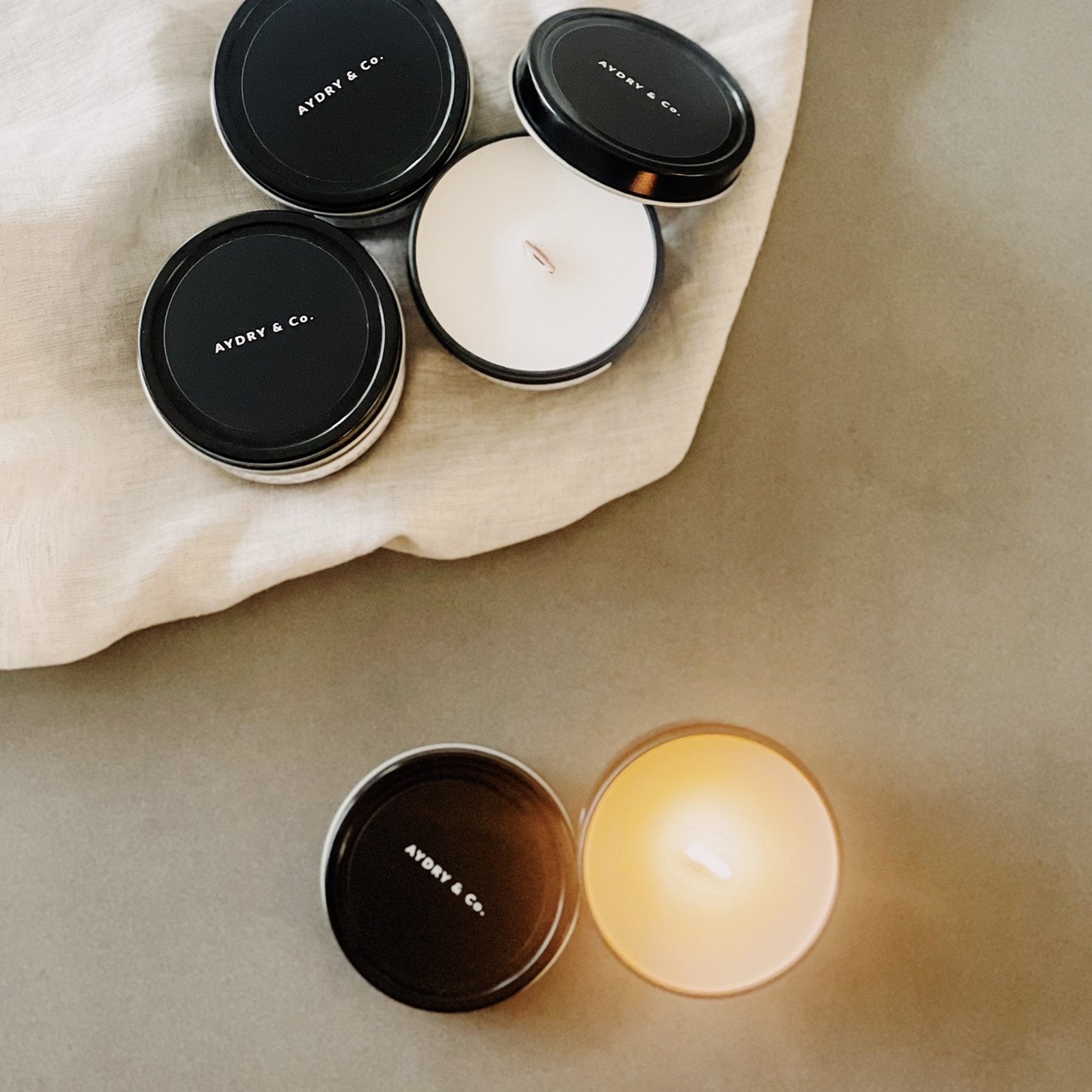 WOODEN WICK TIN CANDLE