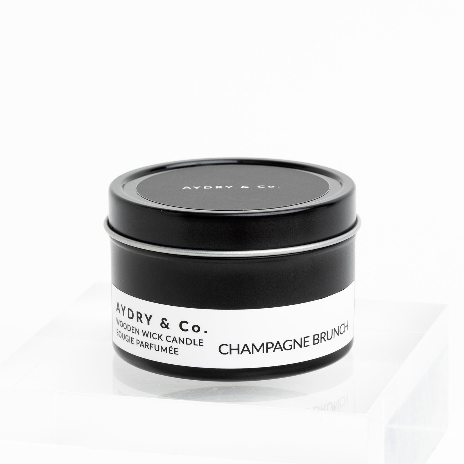 WOODEN WICK TIN CANDLE