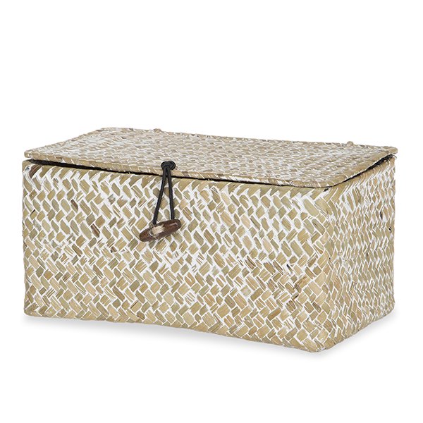 PETITE WHITEWASH SEAGRASS BASKET