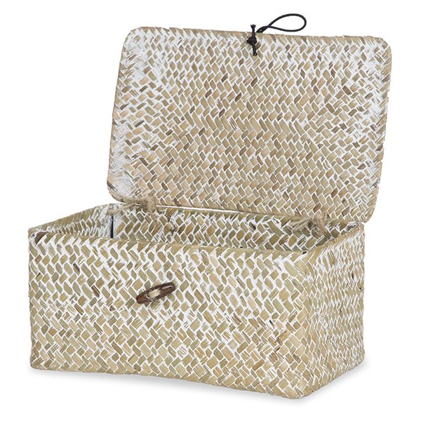 PETITE WHITEWASH SEAGRASS BASKET