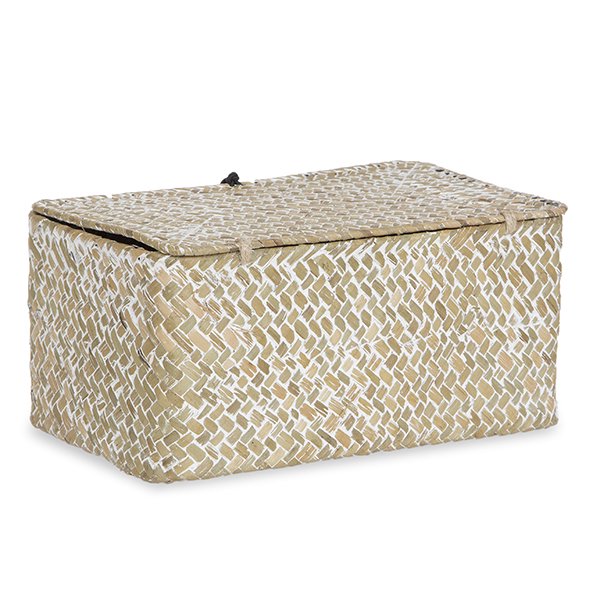 PETITE WHITEWASH SEAGRASS BASKET